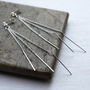 Sterling Silver Cascading Chain Stud Earrings, thumbnail 2 of 4