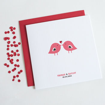 Personalised 'Love Birds' Anniversary Card, 2 of 4