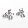 Angel And Devil Sterling Silver Stud Earrings, thumbnail 4 of 5