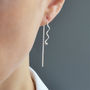 Sterling Silver Twist Threader Chain Earrings, thumbnail 2 of 5