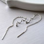 Sterling Silver Twist Threader Chain Earrings, thumbnail 3 of 5