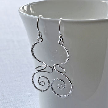 Sterling Silver Dangly Urban Free Form Earrings, 2 of 6