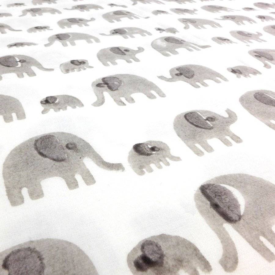 grey elephant cotton fabric by lulu and nat