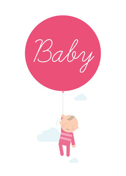 New Baby Girl With Balloon Card, 3 of 3