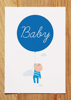 New Baby Boy With Balloon Card, 2 of 3