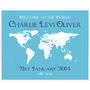 Personalised 'Welcome To The World' Map Print, thumbnail 6 of 11
