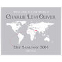 Personalised 'Welcome To The World' Map Print, thumbnail 11 of 11