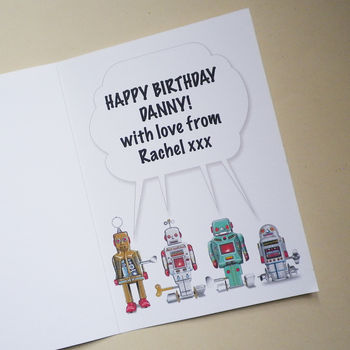 Personalised Talking Robots Card, 2 of 2