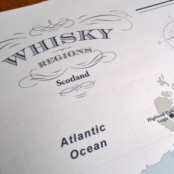 Whisky Map Of Distillery Regions In Scotland Print, 4 of 9