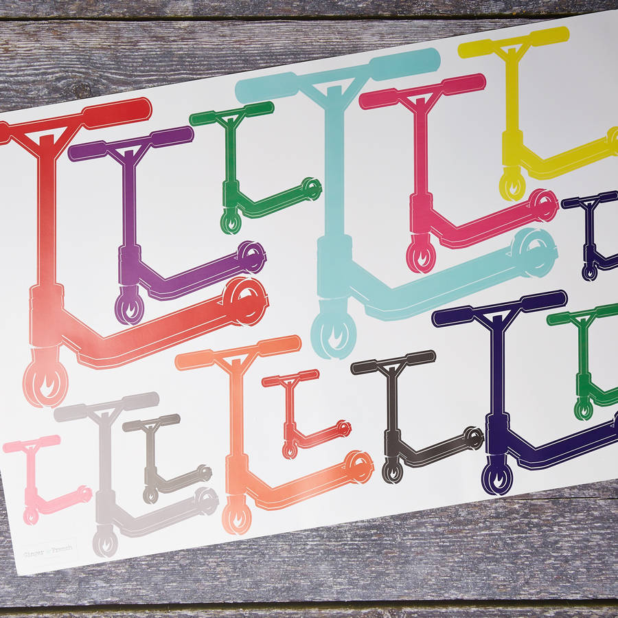 scooter wall stickers by ginger & french | notonthehighstreet.com