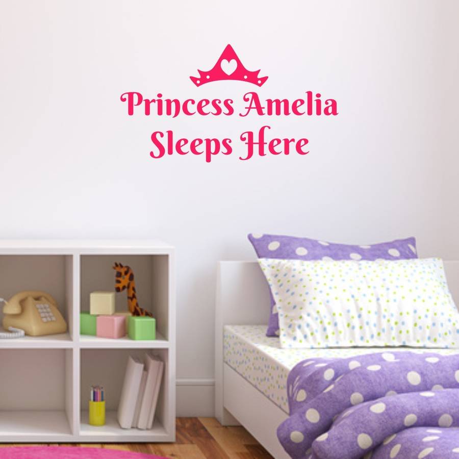 personalised princess wall sticker by mirrorin