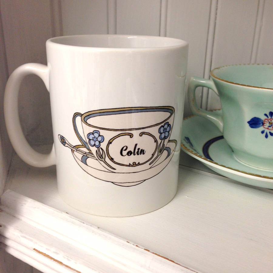 Vintage Teacup Mug Set Personalised Wedding Gift By So Close