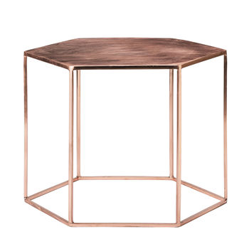 Copper Plated Hexagonal Coffee Table, 2 of 3