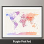 Political Watercolour World Map Art Print, thumbnail 3 of 5