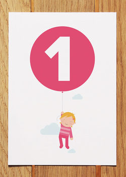 One Today Girl With Balloon Card, 3 of 3