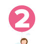 Two Today Girl With Balloon Birthday Card, thumbnail 2 of 3