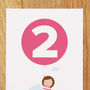 Two Today Girl With Balloon Birthday Card, thumbnail 3 of 3