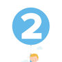 Two Today Boy With Balloon Birthday Card, thumbnail 3 of 3