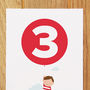 Three Today Boy With Red Balloon Birthday Card, thumbnail 2 of 3
