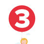 Three Today Boy With Red Balloon Birthday Card, thumbnail 3 of 3