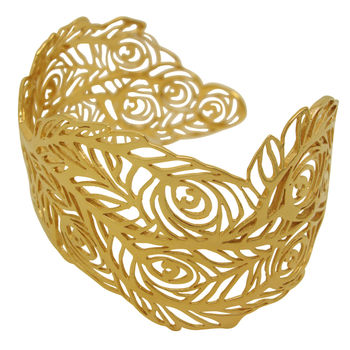 Peacock Cuff Bangle In Silver Or 18ct Gold Vermeil, 3 of 7
