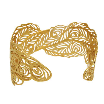 Peacock Cuff Bangle In Silver Or 18ct Gold Vermeil, 4 of 7