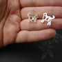 Mismatched Cat Stud Earrings, thumbnail 3 of 5