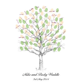 Personalised Thumbprint Tree Guest Book, 4 of 5