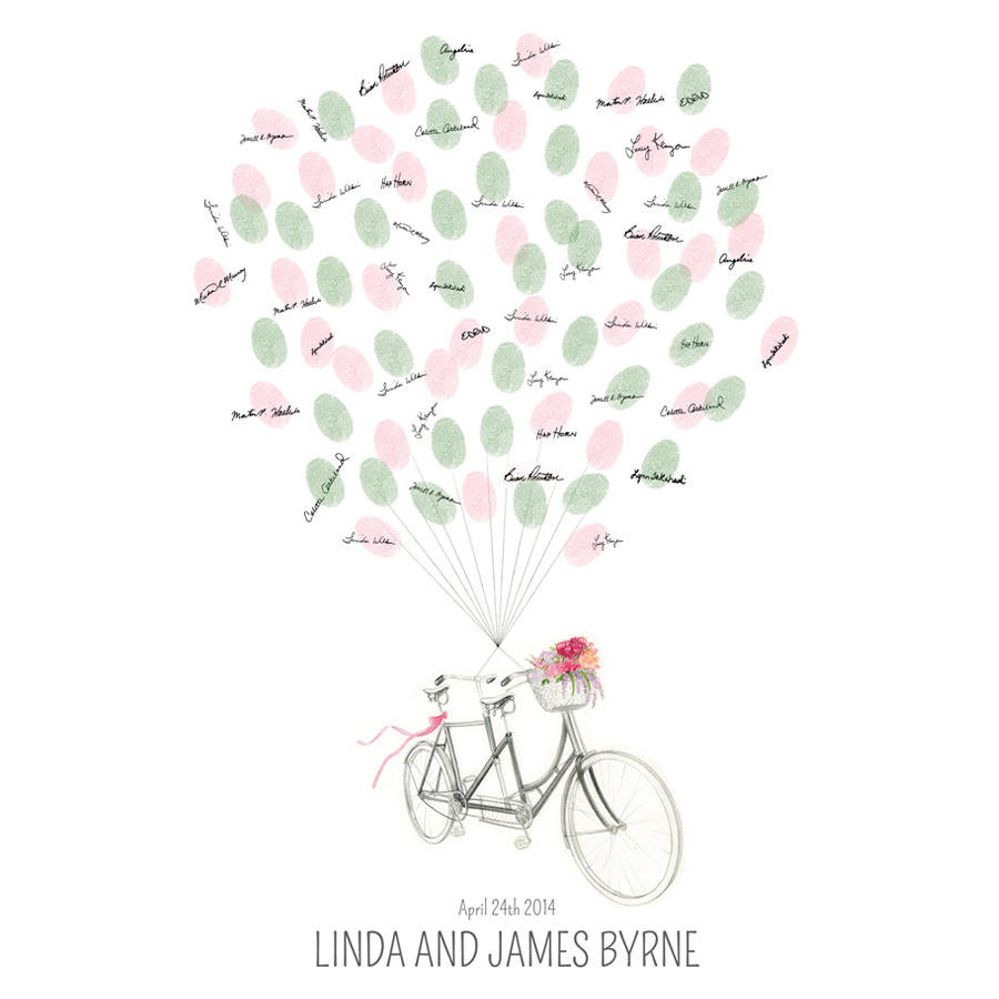 Personalised Bicycle Thumbprint Guest Book By Appleberry Press ...