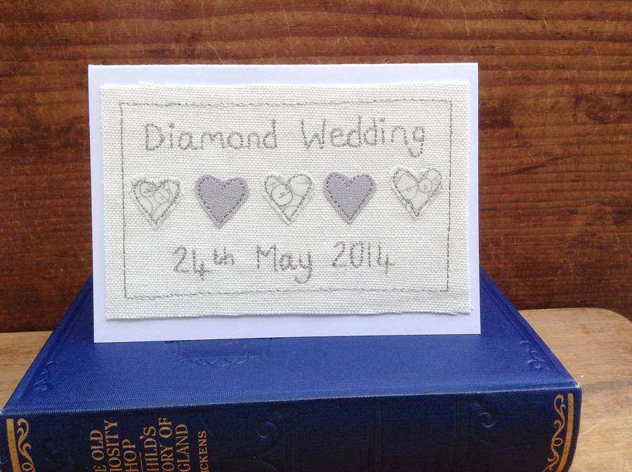 embroidered diamond wedding anniversary cardcaroline