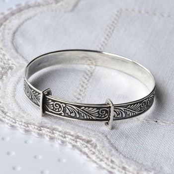 Sterling Silver Baby Christening Bangle, 3 of 9