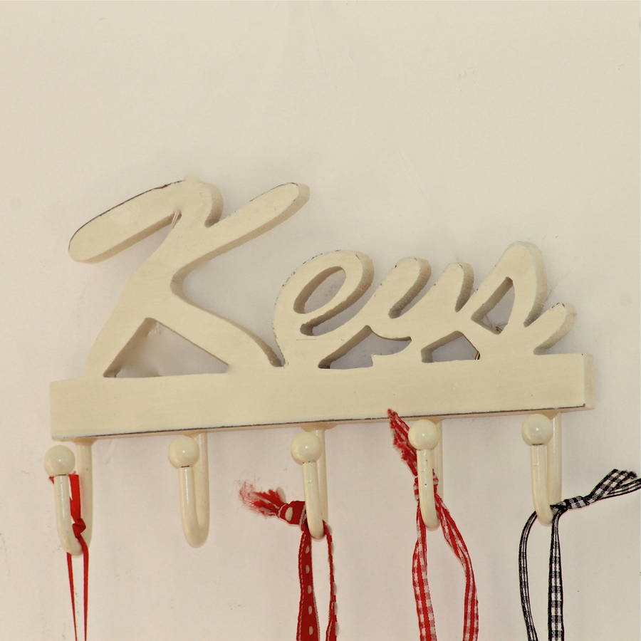 wooden 'keys' wall hooks by chapel cards