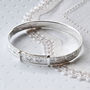 Silver Patterned Christening Bangle, thumbnail 1 of 5