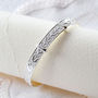 Silver Patterned Christening Bangle, thumbnail 2 of 5