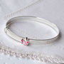 Sterling Silver Butterfly Christening Bangle, thumbnail 1 of 5