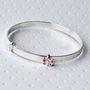 Sterling Silver Butterfly Christening Bangle, thumbnail 3 of 5