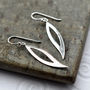 Sterling Silver Abstract Leaf Earrings, thumbnail 1 of 5