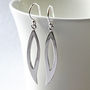 Sterling Silver Abstract Leaf Earrings, thumbnail 2 of 5