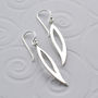 Sterling Silver Abstract Leaf Earrings, thumbnail 3 of 5