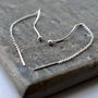 Sterling Silver Wave Threader Chain Earrings, thumbnail 3 of 4