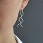 Sterling Silver Double Twist Threader Chain Earrings, thumbnail 2 of 4