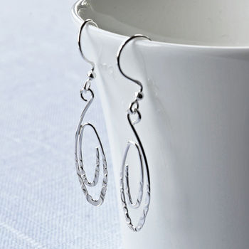Sterling Silver Urban Spiral Dangly Earrings, 2 of 5