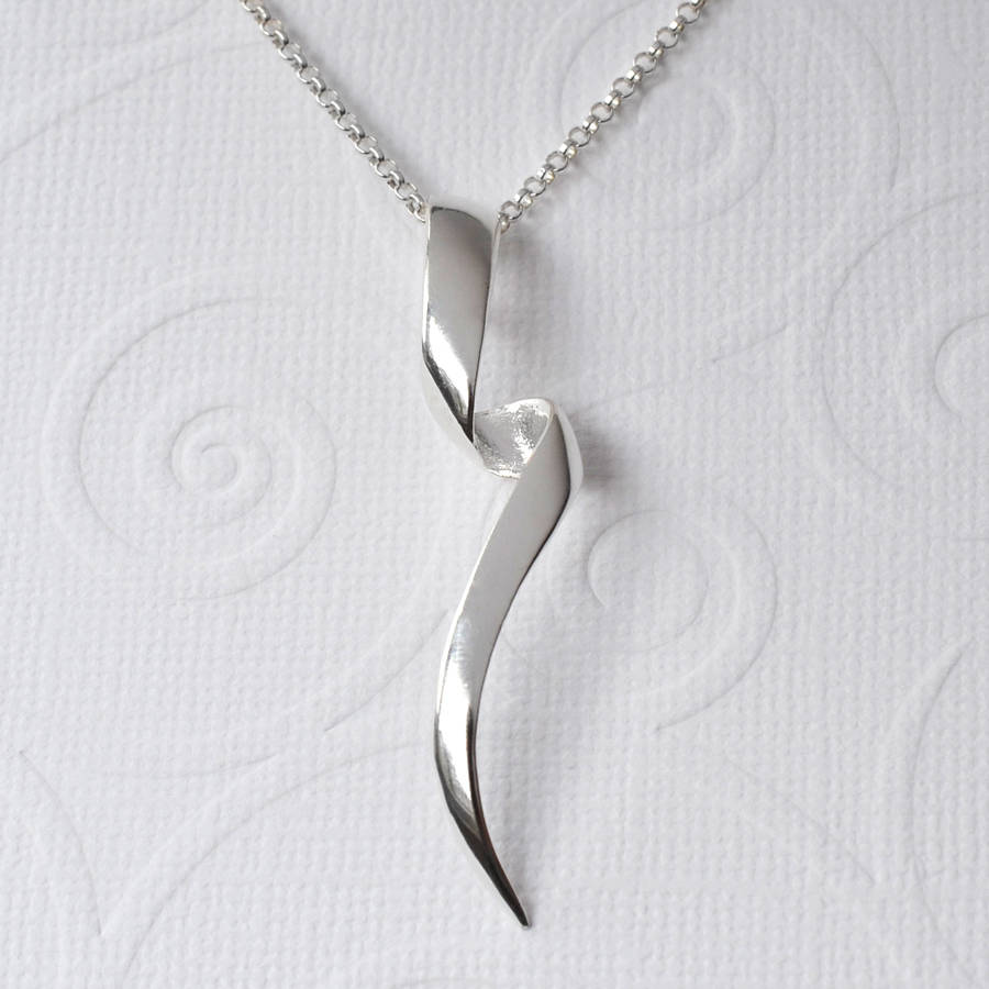 Sterling Silver Ribbon Twist Necklace By Martha Jackson Sterling Silver