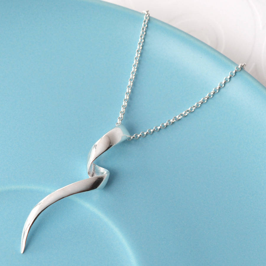 Sterling Silver Ribbon Twist Necklace By Martha Jackson Sterling Silver