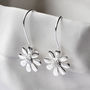 Sterling Silver Contemporary Daisy Drop Earrings, thumbnail 4 of 7