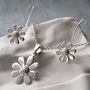 Sterling Silver Contemporary Daisy Drop Earrings, thumbnail 6 of 7