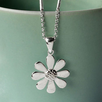Sterling Silver Contemporary Daisy Necklace, 2 of 5