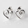 Sterling Silver Delicate Spiral Heart Earrings, thumbnail 1 of 7