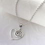 Sterling Silver Delicate Spiral Heart Necklace, thumbnail 1 of 5