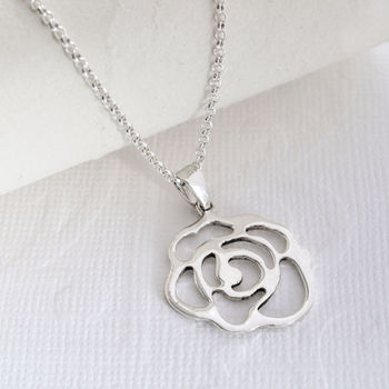 Sterling Silver Rose Necklace, 2 of 6